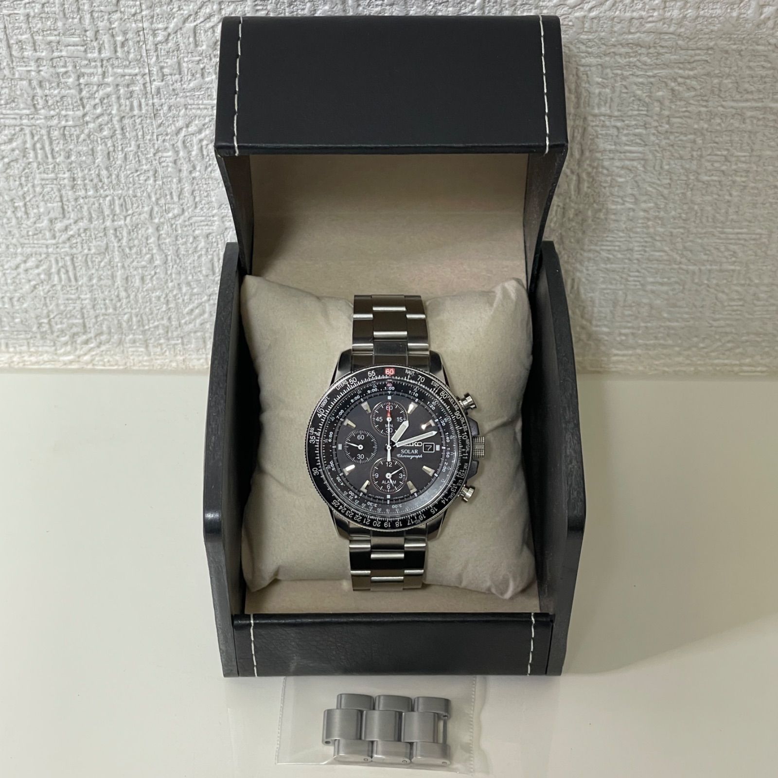 T716 稼動 SEIKO セイコー PROSPEX プロスペックス SOLAR Flight Master パイロット クロノグラフ SBDL001 V172-0AC0 ブラック 人気 時計 メンズ ユニセックス