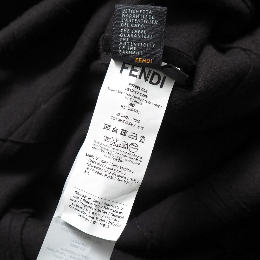  FENDI フェンディ ワンピース サイズ40 スカラップ イタリア製 ブランド古着 RA 6594 ノースリーブ ひざ丈ワンピース