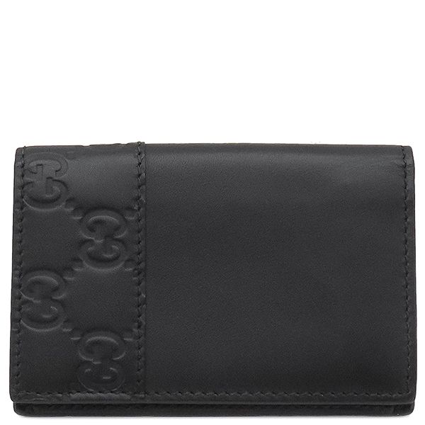 グッチ GUCCI カードケース グッチシマ カードケース レザー ブラック 黒 二つ折り 名刺入れ 406699