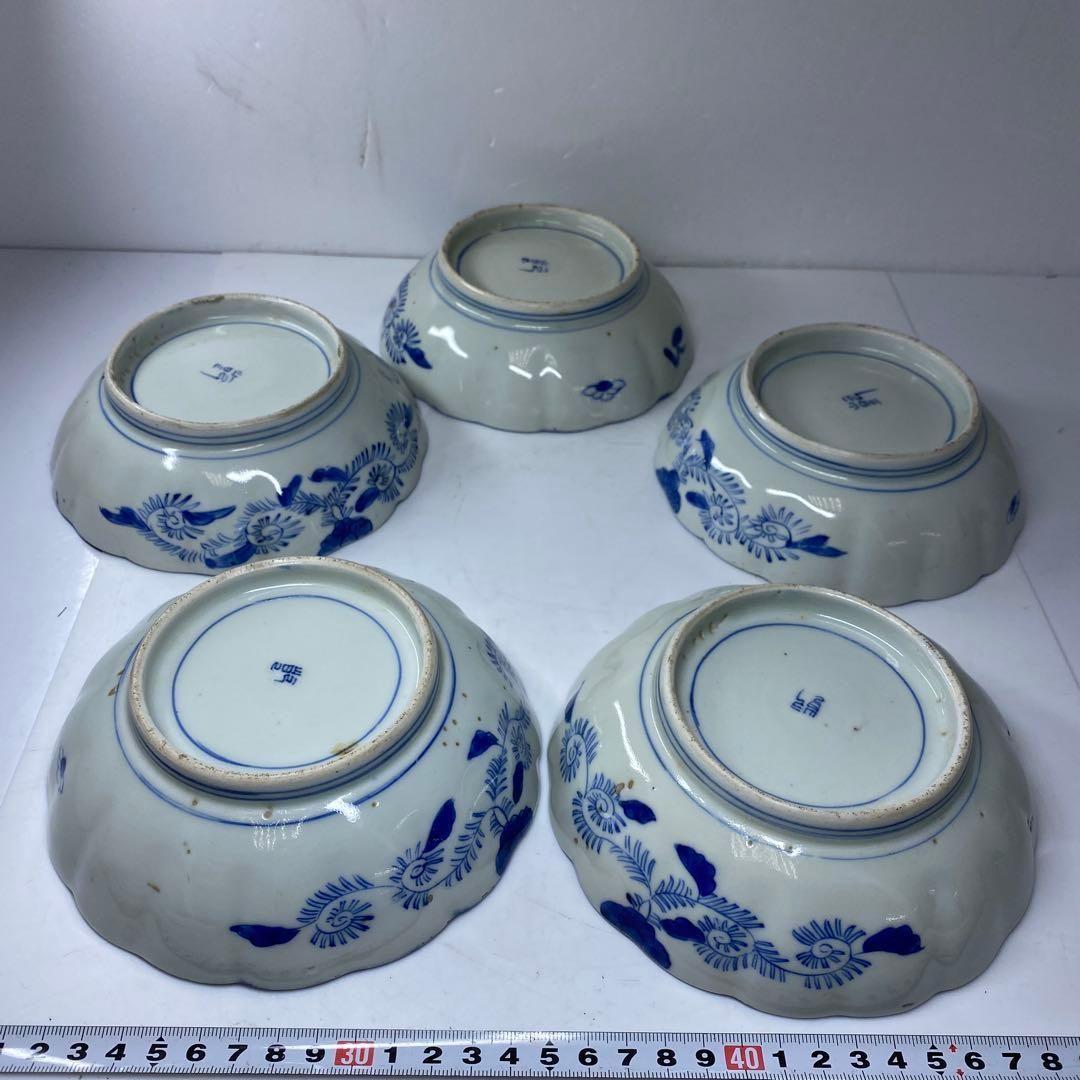 古伊万里 染付丸紋 膾皿 5枚 直径15㎝ タニチ 東な7-0224☆2F - メルカリ