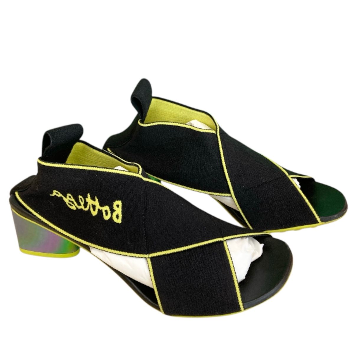 ボッテガヴェネタ フレックスサンダル 36 23 cm レディース ブラック グリーン