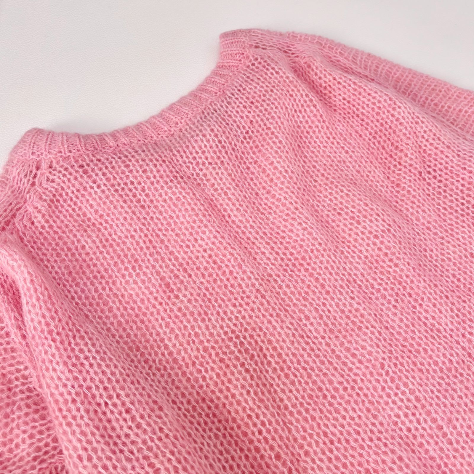 超人気で品質は100％。 北欧 暮らしの道具店 ほんのり透けて 柔らかい アルパカ混の起毛ニット ピンク 最安価に挑戦！