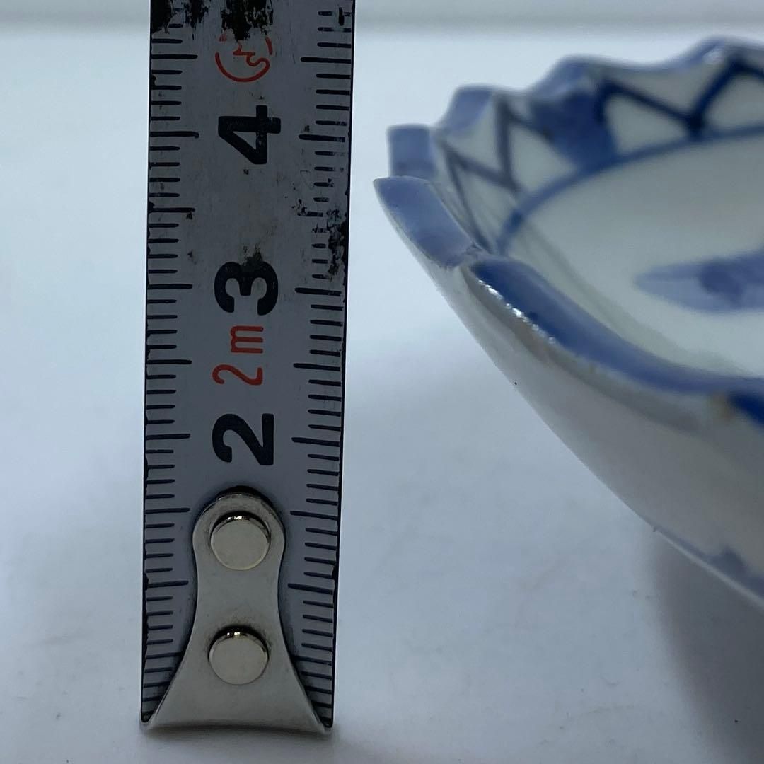 古伊万里 染付鳳凰文 中皿 6枚 直径18.2㎝ タトチ 東な