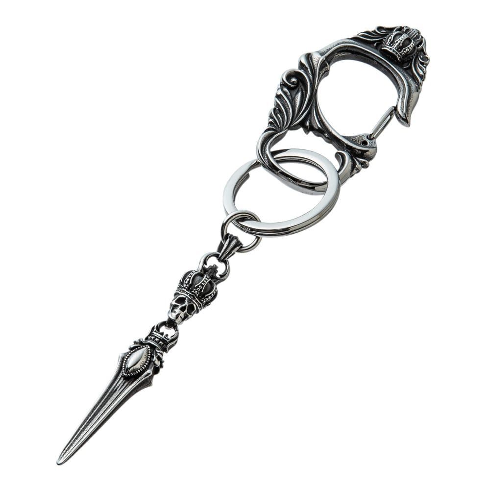 スカルクラウンダガーキーホルダー アルテミスキングス シルバー ジュエリーブランド