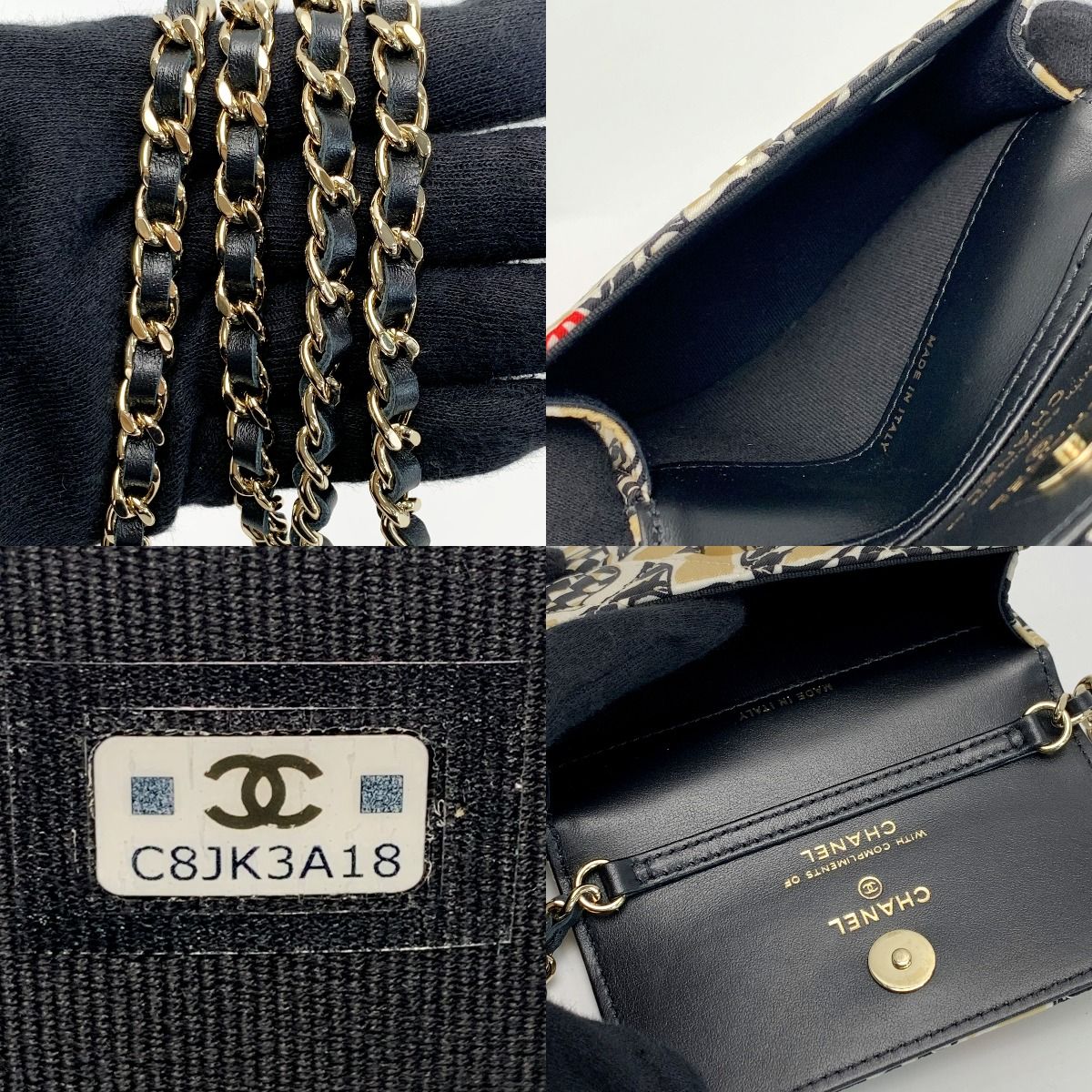 CHANEL シャネル アクセサリーポーチ ブラック×ゴールド レディース