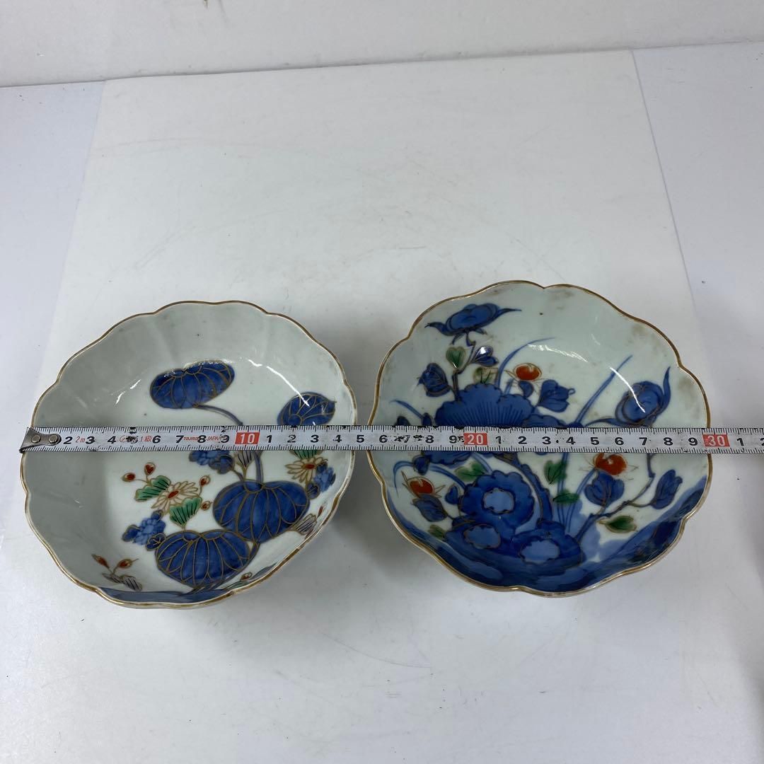 古伊万里　染付赤絵草花図　膾皿　16客　直径15㎝　東な7-0224☆2F 古伊万里 染付赤絵草花図 膾皿 16客 直径15㎝ 東な7-0224☆2F - メルカリ