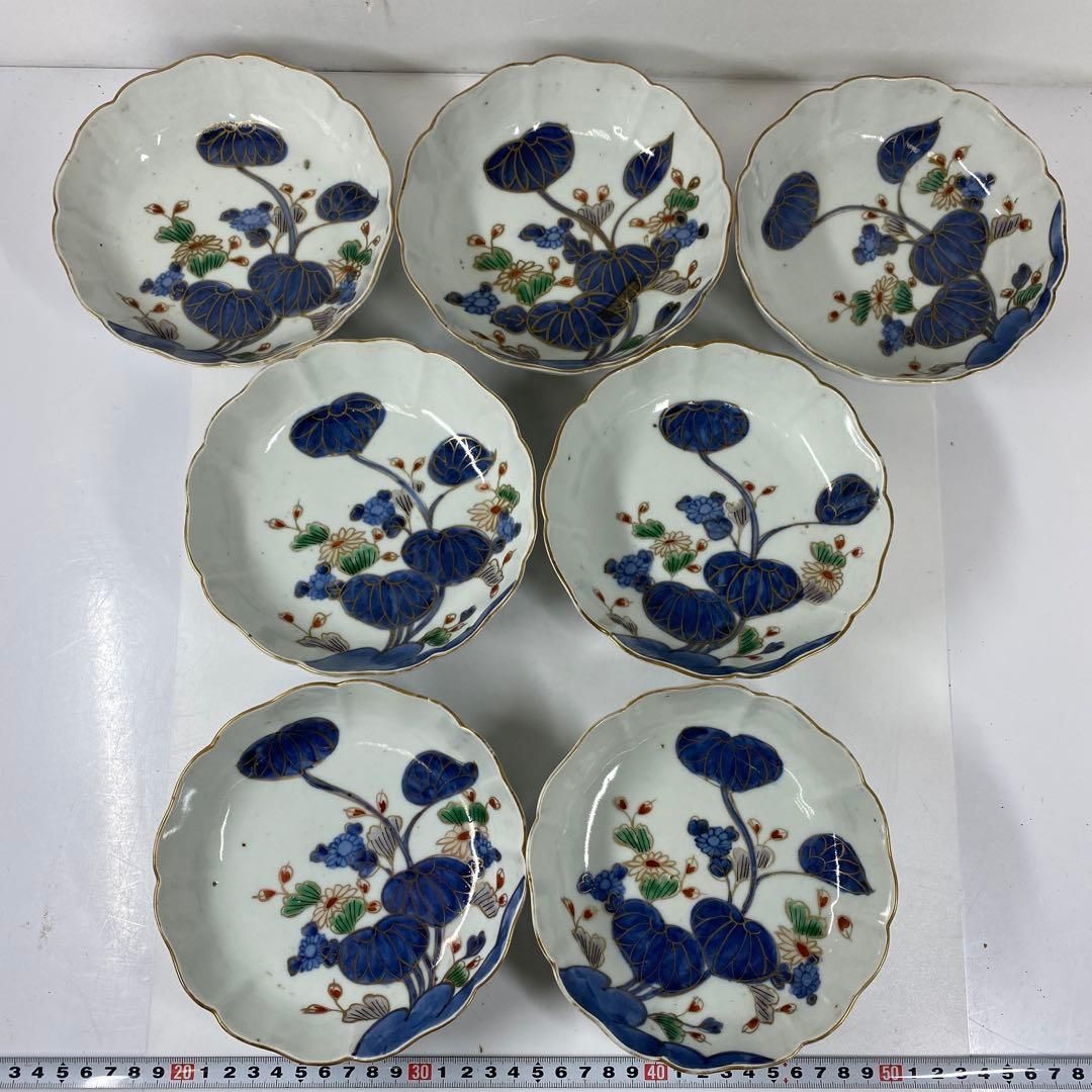 古伊万里 染付赤絵草花図 膾皿 16客 直径15㎝ 東な7-0224☆2F - メルカリ