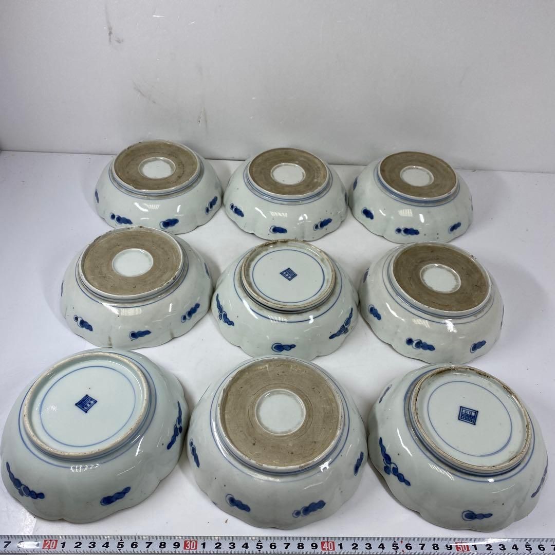 古伊万里 染付赤絵草花図 膾皿 16客 直径15㎝ 東な7-0224☆2F - メルカリ