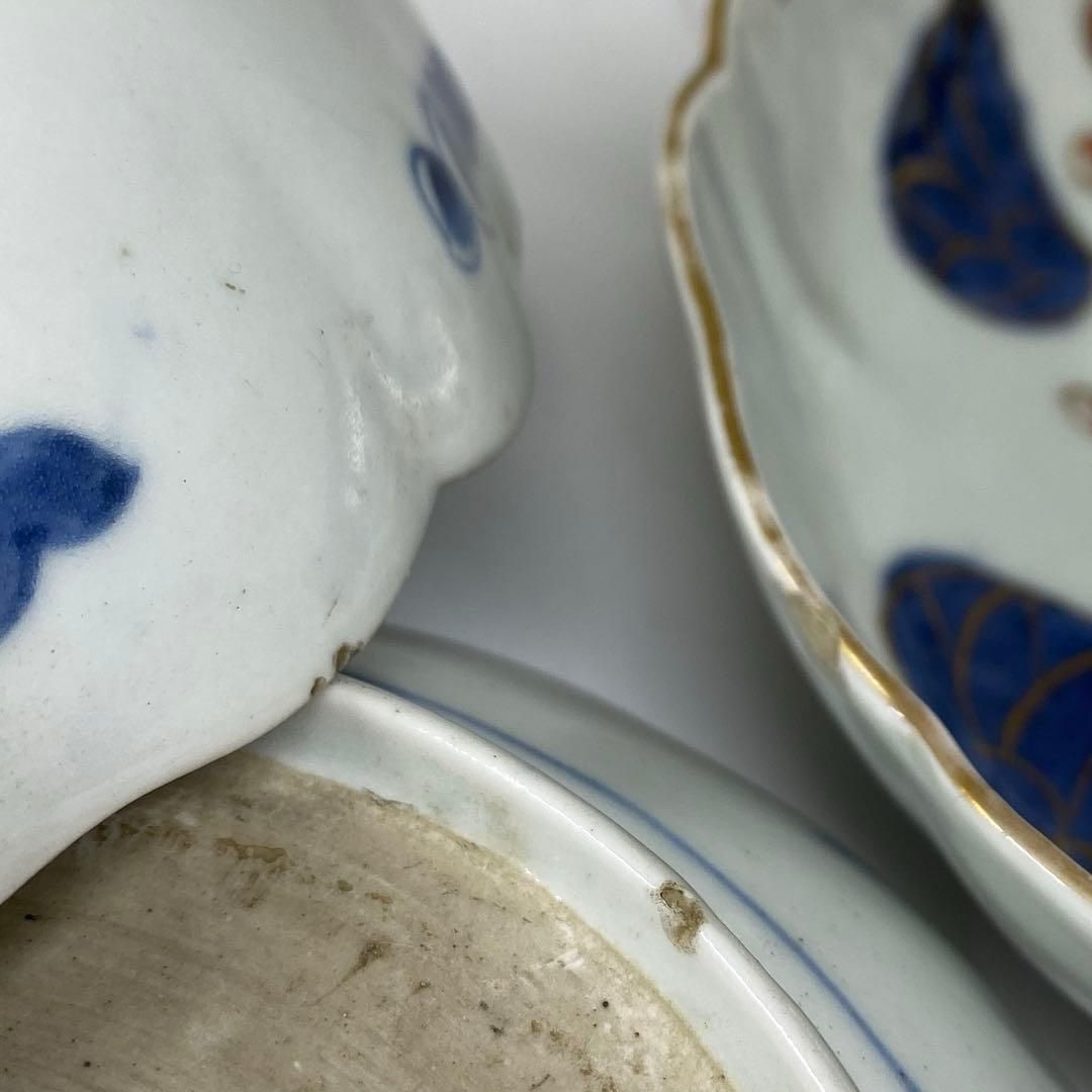 古伊万里 染付赤絵草花図 膾皿 16客 直径15㎝ 東な7-0224☆2F - メルカリ