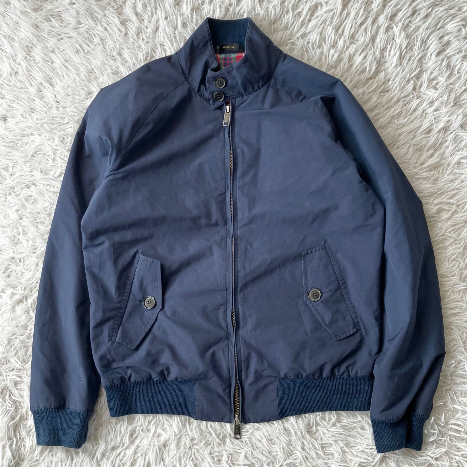 バラクータ 英国製 バリントンジャケット G9 スウィングジャケット イングランド製 ブルゾン チェック 青 BARACUTA 古着 ジャケット 4003