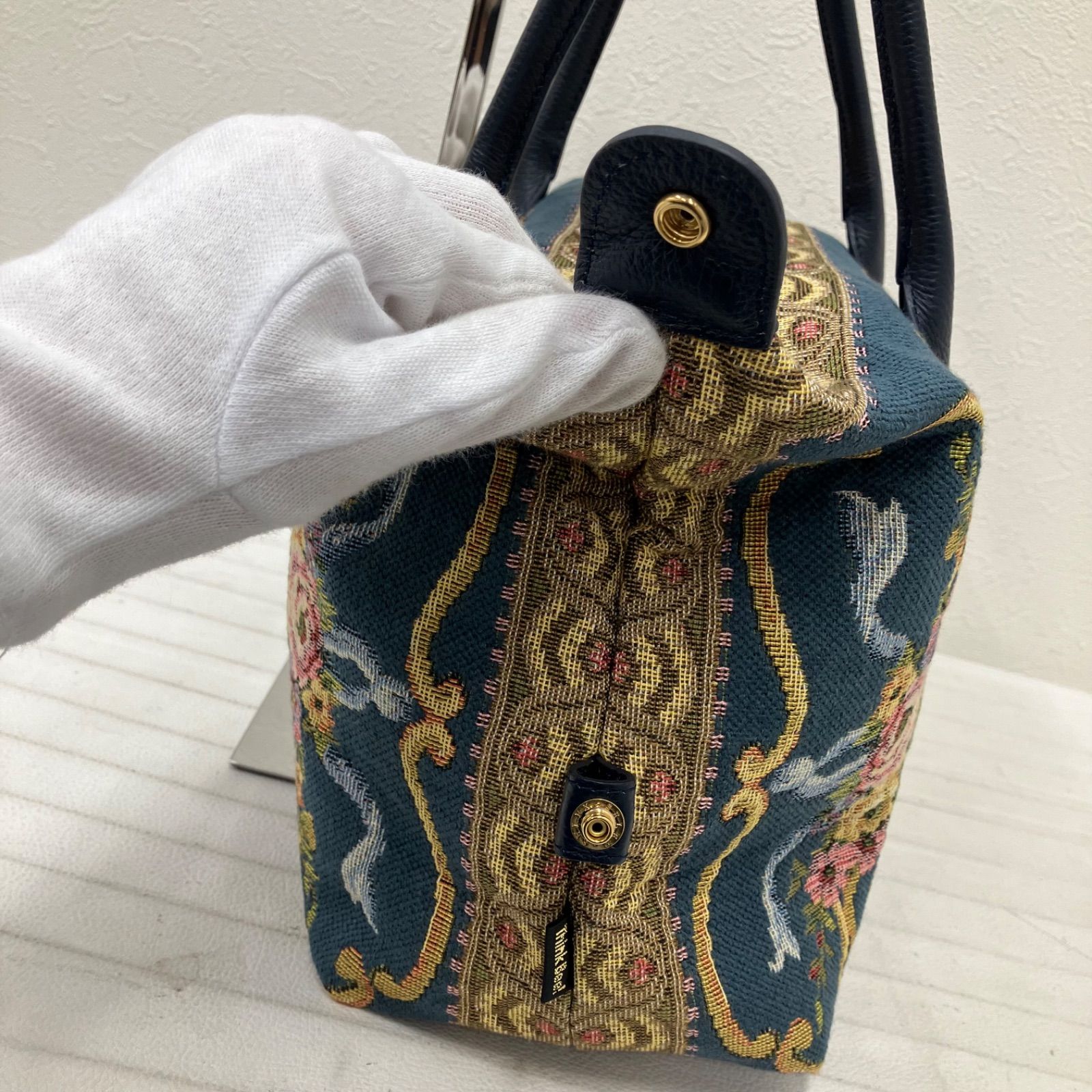 Think Bee シンクビー Just Heart 花柄 トートバッグ ブルー系 ブルー 