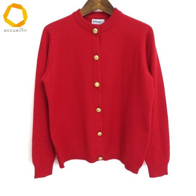 美品✨バランタイン カシミヤ100％ L ロング カーディガン 金ボタン 赤 美品✨バランタイン カシミヤ100％ L ロング カーディガン 金ボタン 赤