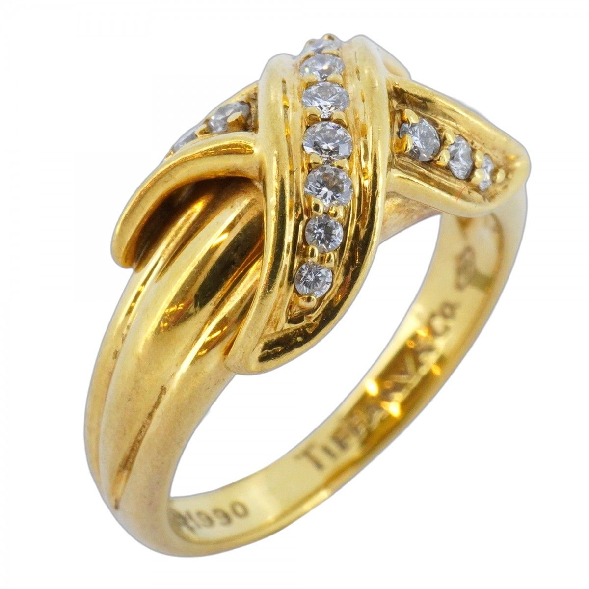 5jmb0702 ティファニー リング シグネチャー K18YG イエローゴールド ダイヤモンド 11.5号 レディース