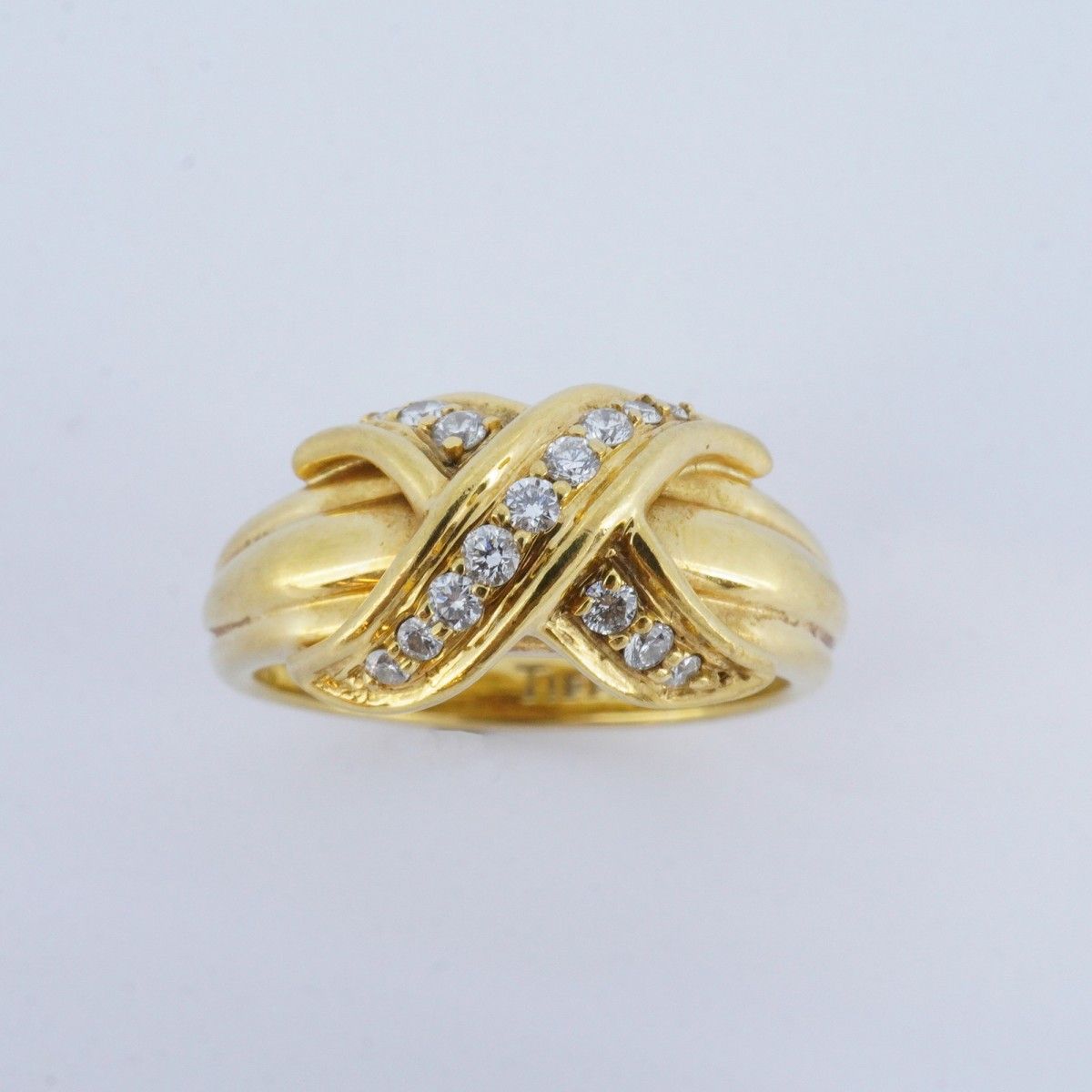 5 jmb 0702 ティファニー リング シグネチャー K 18 YG イエローゴールド ダイヤモンド 11.5号 レディース