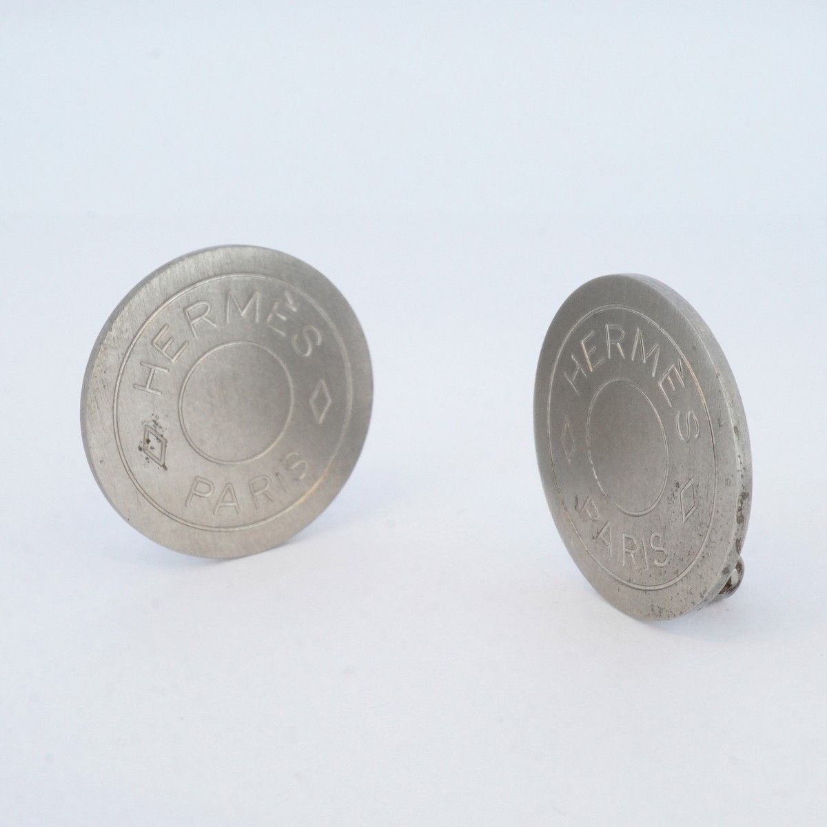 5 jmb 0705 エルメス イヤリング セリエ 丸型 サークル メタル シルバー レディース