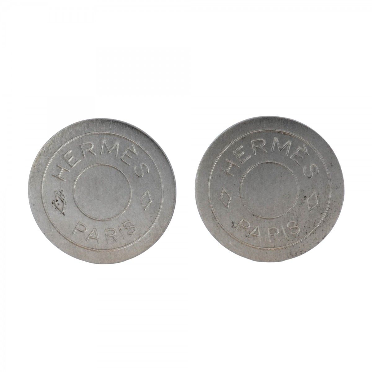 5jmb0705 エルメス イヤリング セリエ 丸型 サークル メタル シルバー レディース