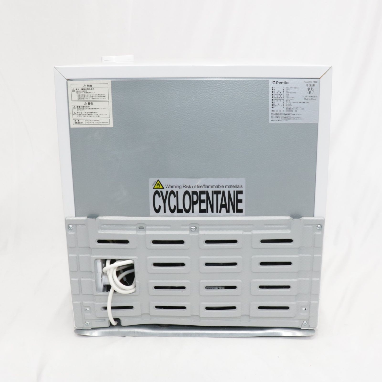 中古 [32L] レンティオ 小型 冷凍庫 1ドア セカンド冷凍庫 rn-fz32-wh