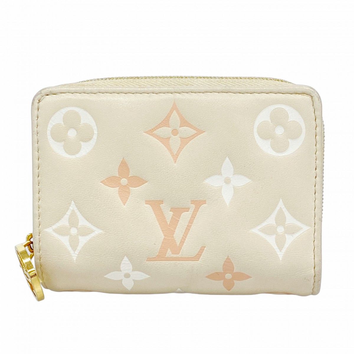 5 ob 0244 ルイヴィトン 財布 モノグラム ポルトフォイユルー M 82291 ベージュ レディース