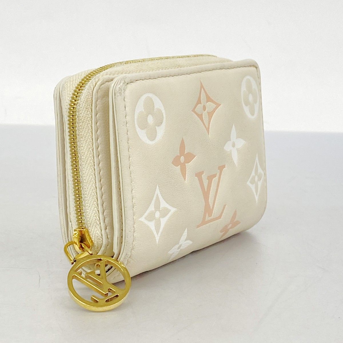 5 ob 0244 ルイヴィトン 財布 モノグラム ポルトフォイユルー M 82291 ベージュ レディース