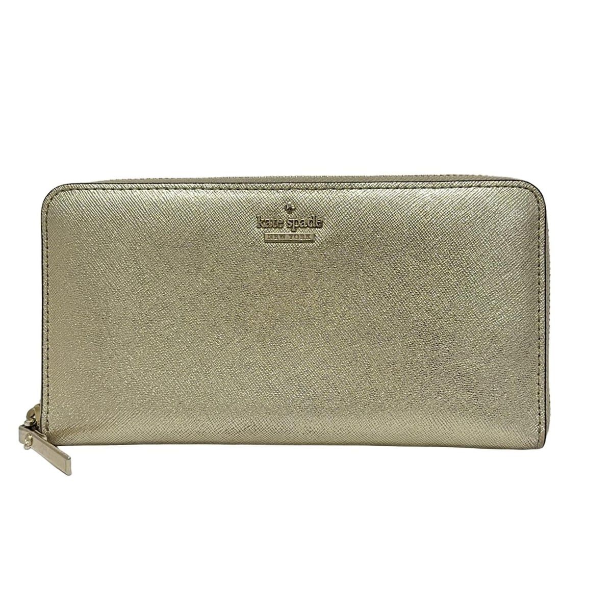 Kate spade ケイトスペード 長財布 PWRU5073 ゴールド ラウンドファスナー レザー