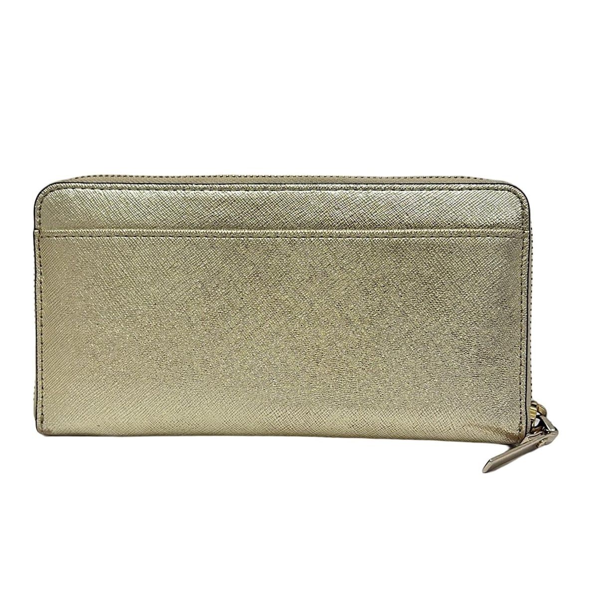 Kate spade ケイトスペード 長財布 ゴールド ラウンドファスナー レザー