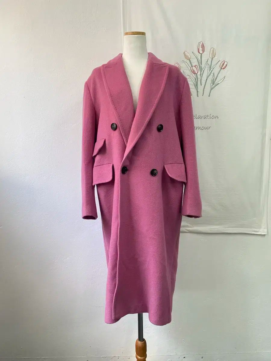 MAX MARA マックスマーラ ウール ピンク ダブル ボタン ロング コート