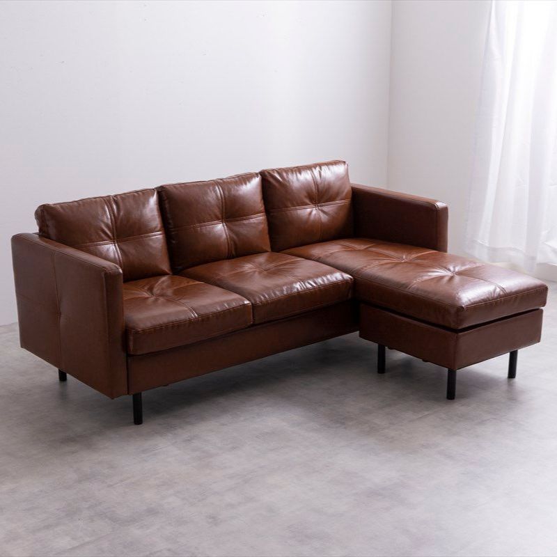 レザー調 カウチソファ