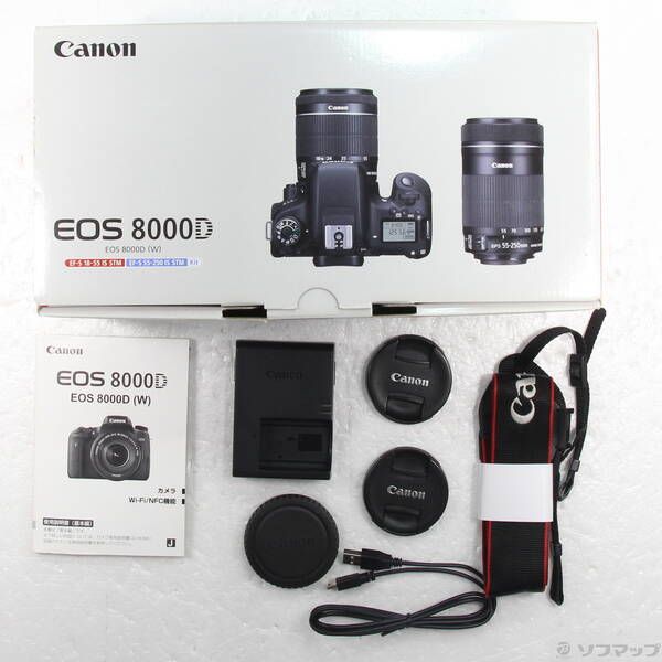 中古品〕 EOS 8000D ダブルズームキット (2420万画素/SDXC)【198 中古品〕 EOS 8000D ダブルズームキット (2420万画素/SDXC)【198