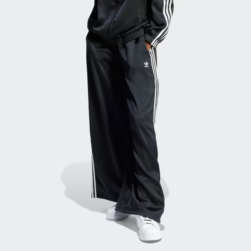 アディダスオリジナルス adidas originals アディ サテン ワイドレッグ トラックパンツ レディース ウィーメン KNZ08 IU2520 WOMEN S ADICOLOR SATIN WIDE‐LEG TRACK PANTS BLACK