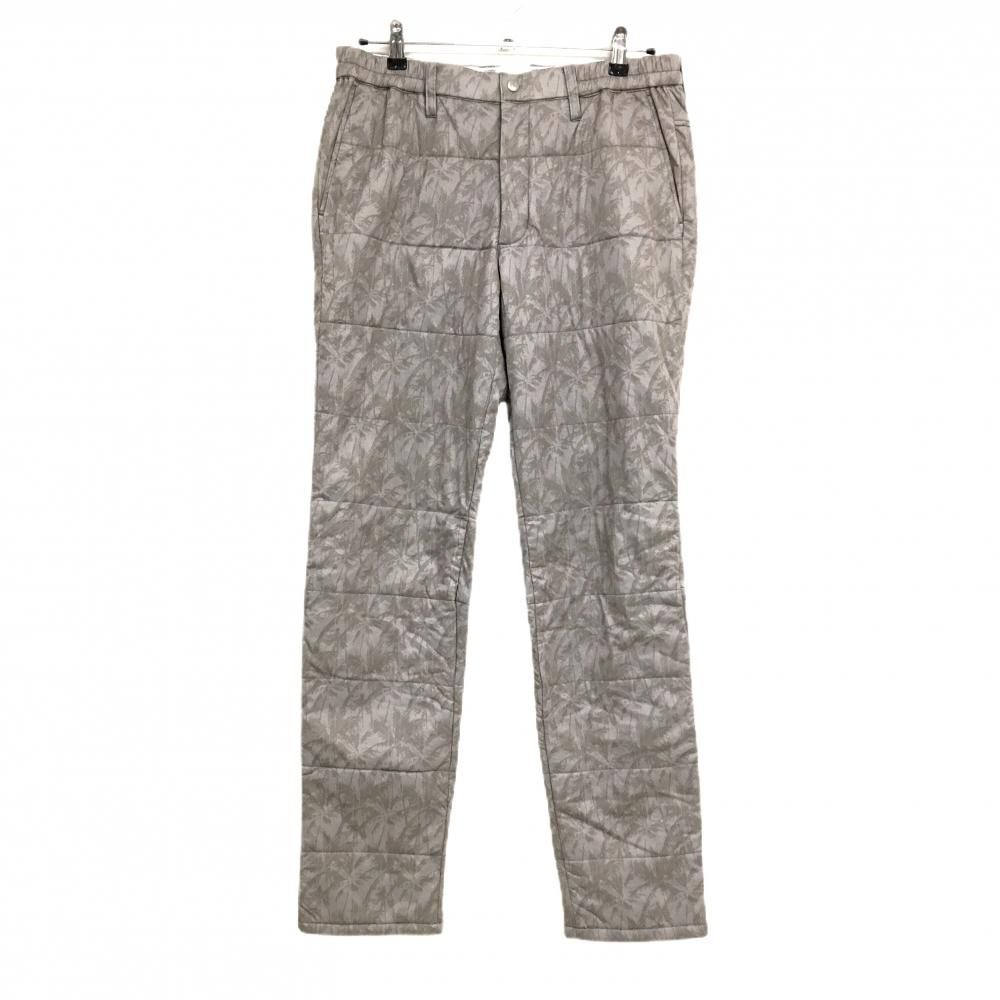 超 トラヴィスマシュー 中綿パンツ グレージュ ヤシの木柄 メンズ L ゴルフウェア TravisMathew