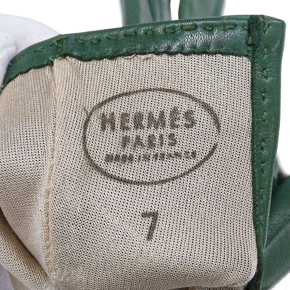 エルメス HERMES 手袋 レディース ブランド ケリー レザー グリーン