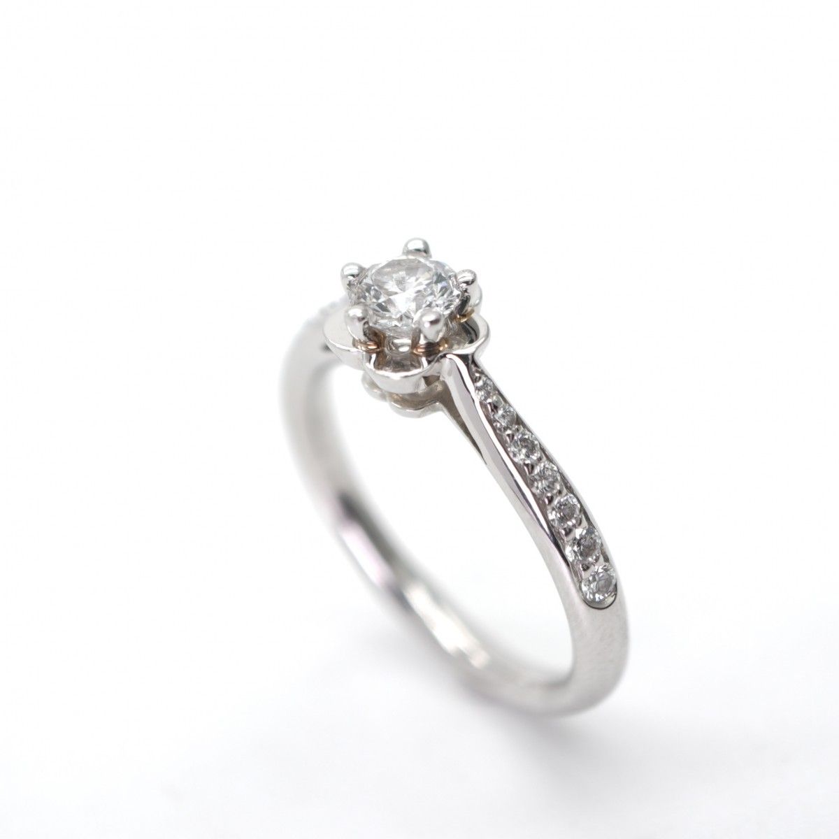 シャネル CHANEL エンゲージメントリング ハーフエタニティ ハーフサークル カメリア リング 指輪 Pt 950 シルバー