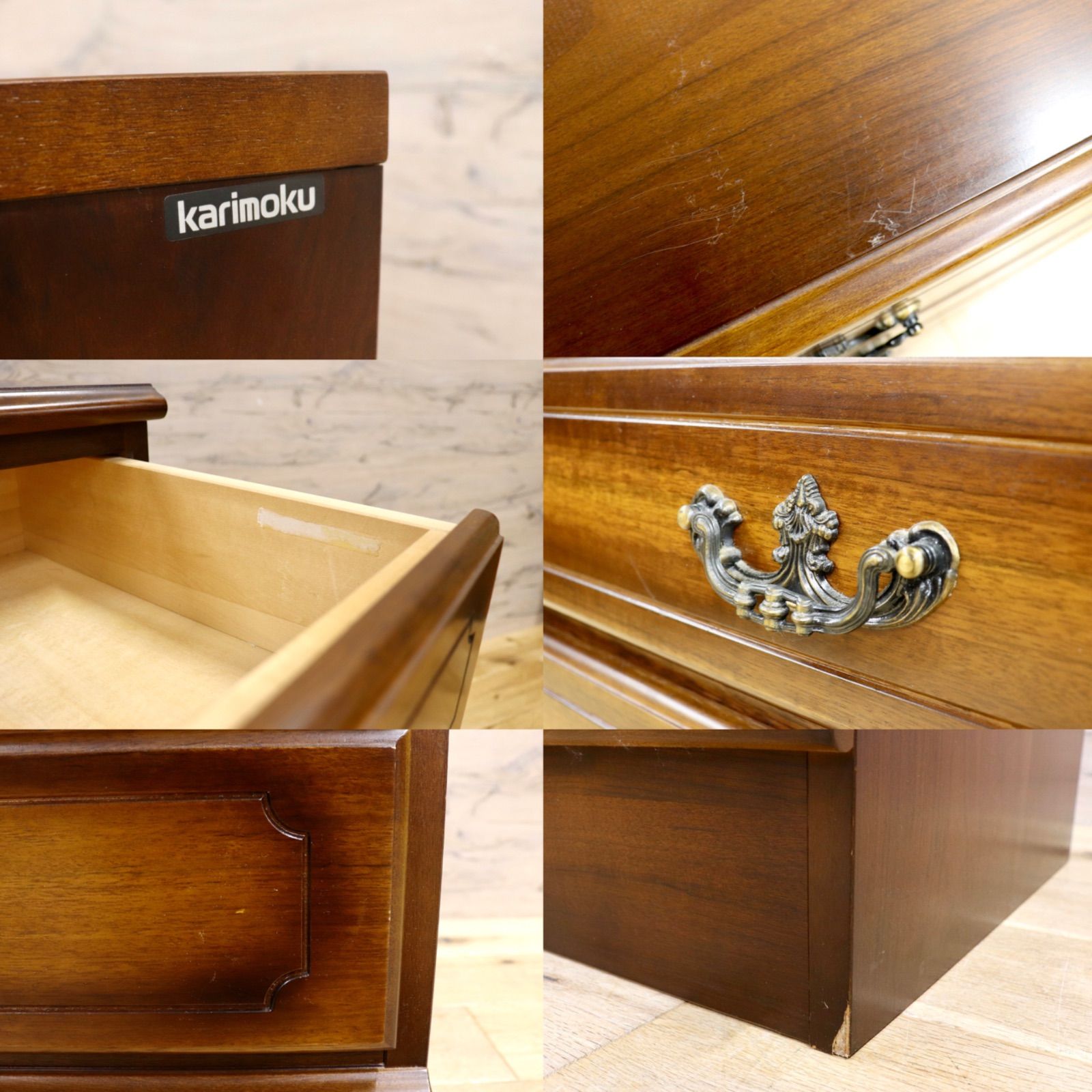 Karimoku カリモク家具　4段チェスト　コロニアルチェスト GMIH298○karimoku / カリモク コロニアル サイドチェスト 4段チェスト