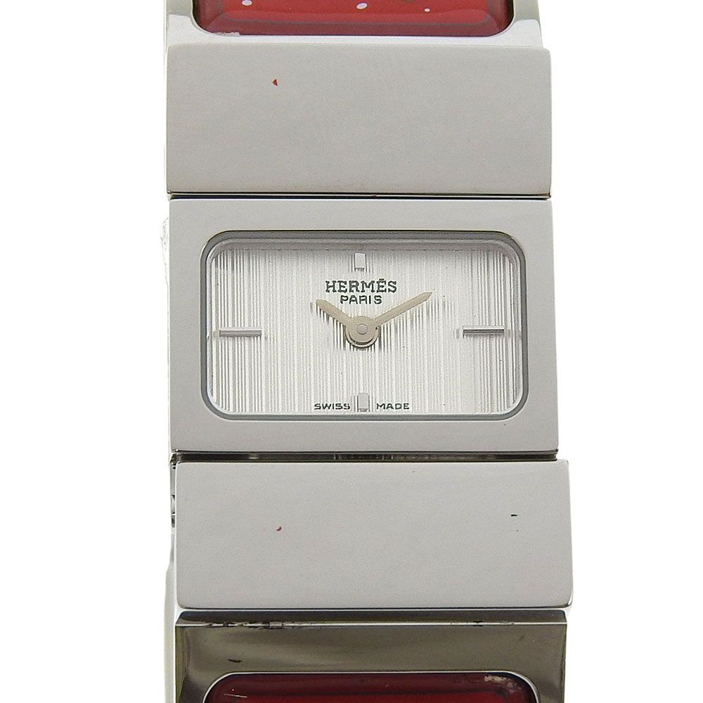 HERMES エルメス ロケ L01.210 ステンレススチール クオーツ アナログ表示 レディース ホワイト文字盤 腕時計