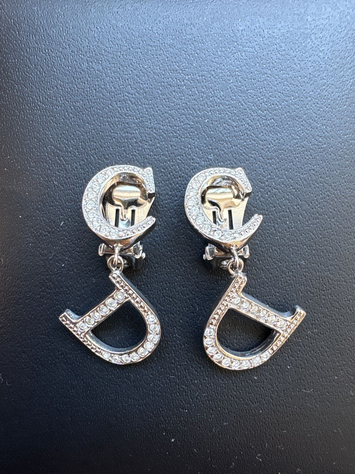 Christian Dior クリスチャンディオール ラインストーンCDロゴイヤリング