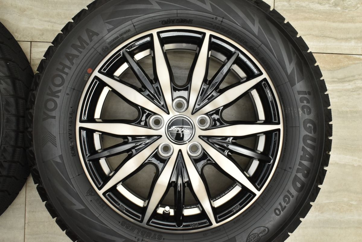  製 バリ溝 Fディレクション WF 10 15 in 6 J 45 PCD 100 ヨコハマ アイスガード iG 70 195 65 R プリウス カローラツーリング 可 15インチ タイヤ ホイールセット