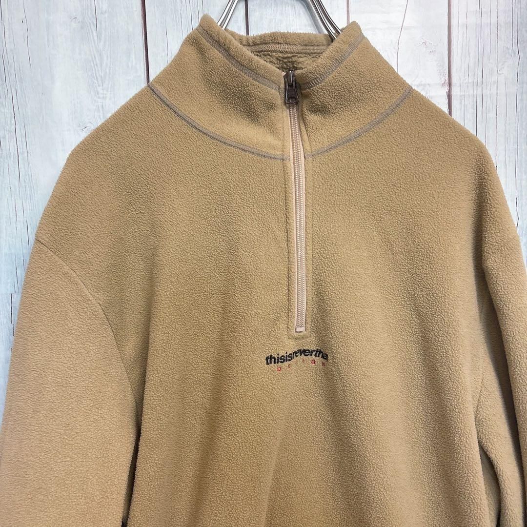 thisisneverthat ネバザ ハーフジップ フリース 刺繍 裏ボア M - メルカリ