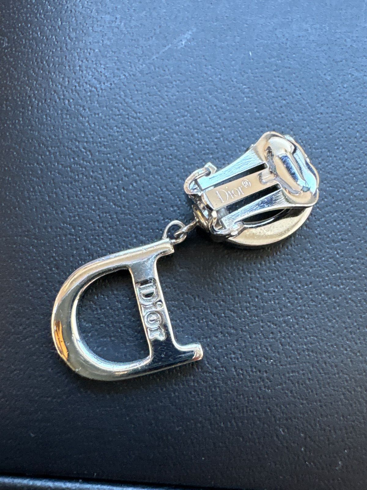 Christian Dior クリスチャンディオール ラインストーンCDロゴイヤリング