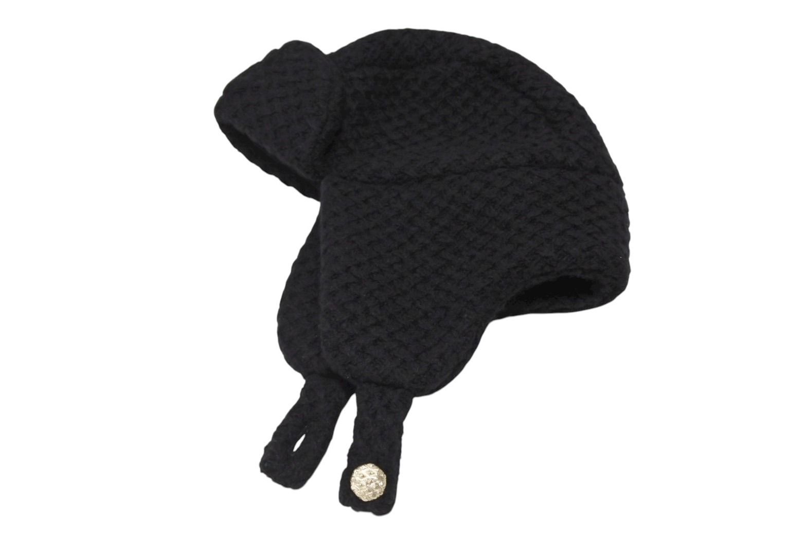 CHANEL シャネル CHAPKA HAT チャプカハット トラッパーハット AAB 464 ココマーク カシミヤ シルク ブラック 4 b 008720