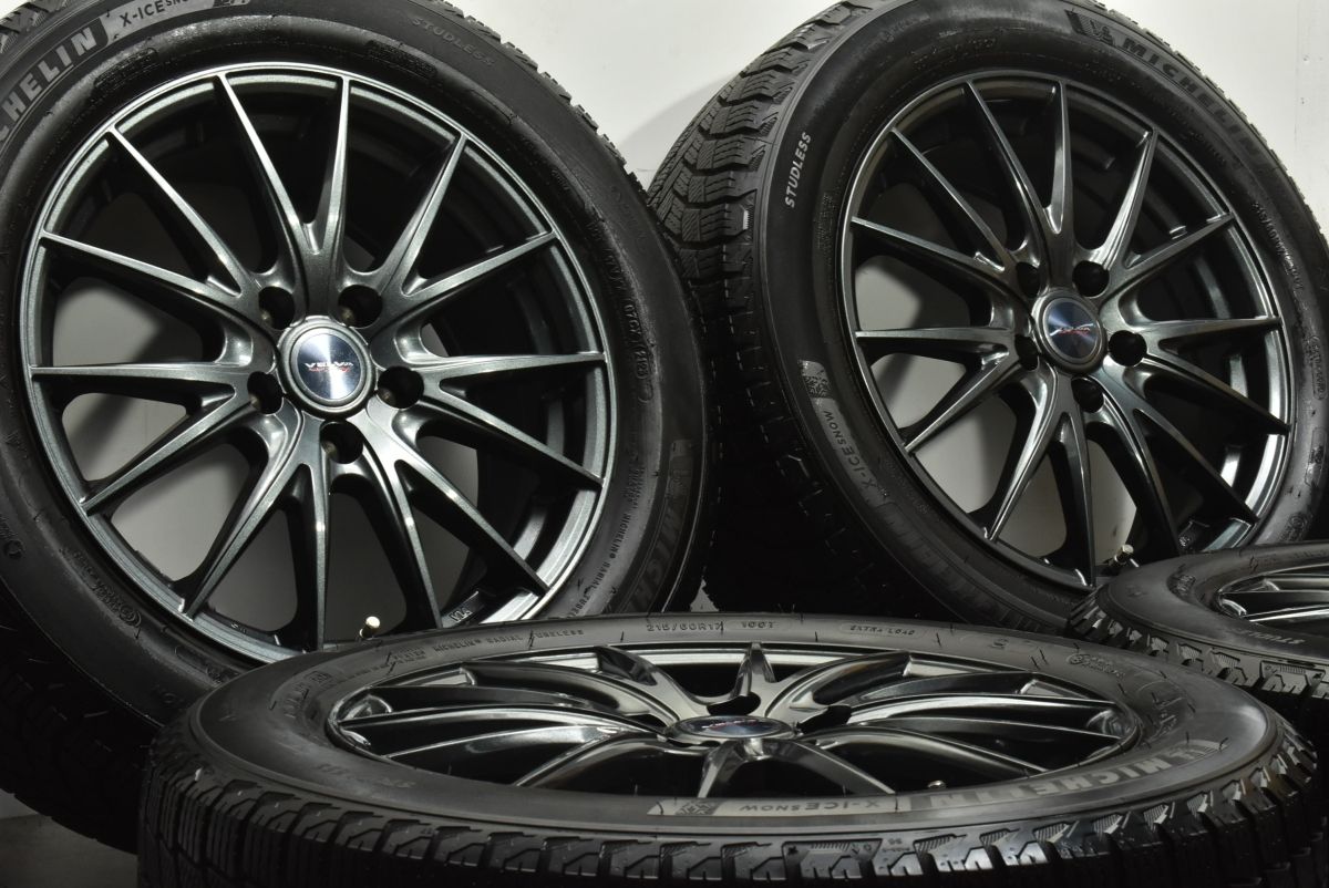 バリ溝 VELVA SPORT 17 in 7 J 48 PCD 114 3 ミシュラン X ICE SNOW 215 60 R 製 カローラクロス SKフォレスター オデッセイ