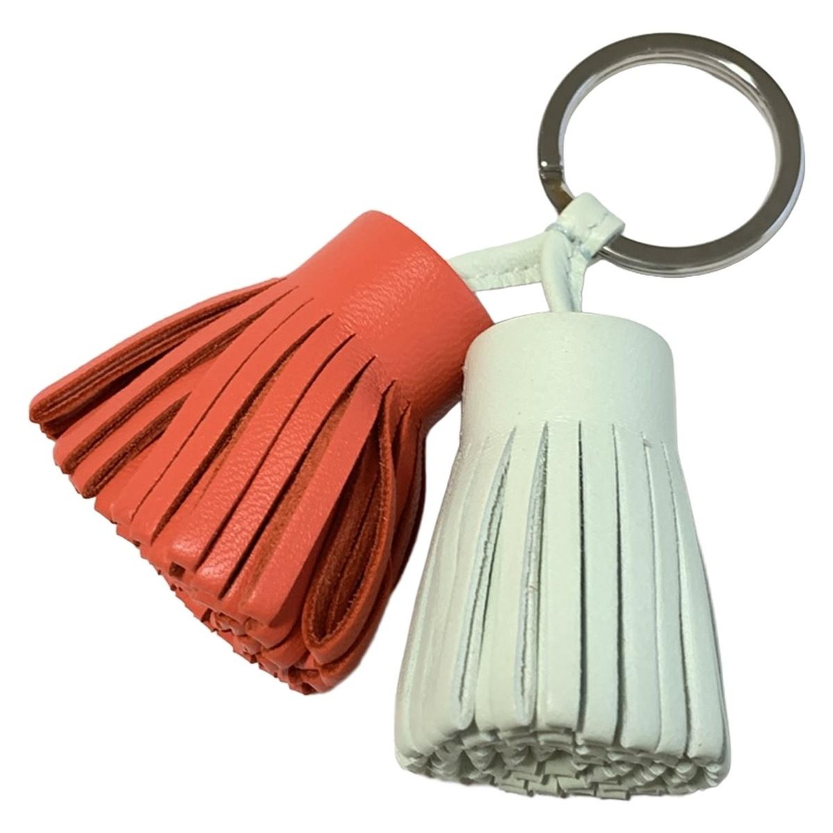 HERMES エルメス キーホルダー チャーム カルメンウノドス ヴェールフィズ×ローズテキサス シルバー金具