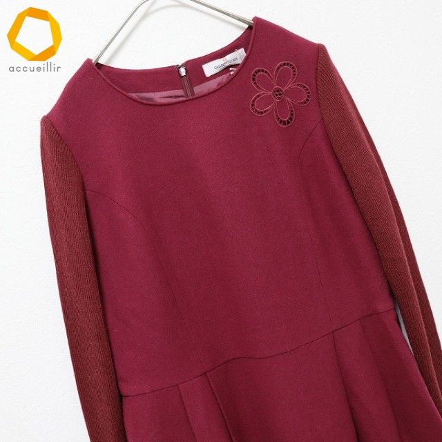 ギャラリービスコンティ ニット ワンピース ロング 花 刺繍 w 877936 n