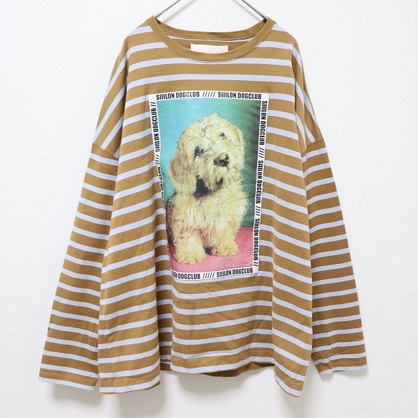 シーロン SIIILON トップス カットソー ロンT 犬柄 ボーダー ロゴ
