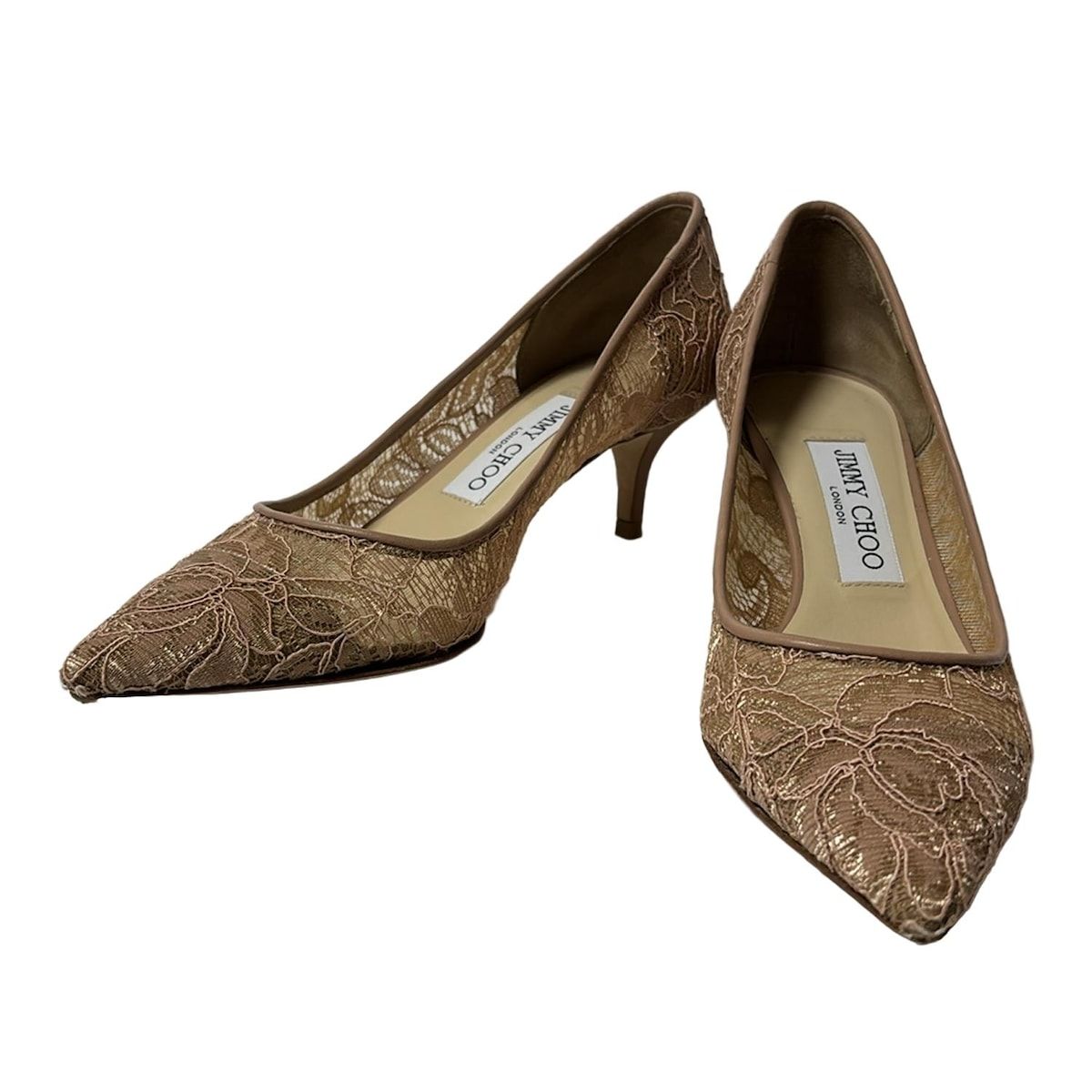 JIMMY CHOO(ジミーチュウ) パンプス 36 1/2 レディース ピンクベージュ