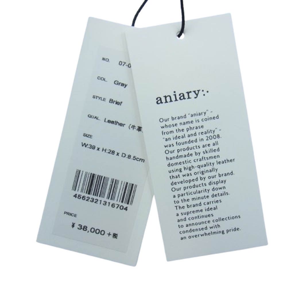 aniary アニアリ 07-01005 Shrink Leather シュリンクレザー ブリーフケース ビジネスバッグ グレー系【新古品】【未使用】【中古】 aniary アニアリ 07-01005 Shrink Leather シュリンクレザー ブリーフ