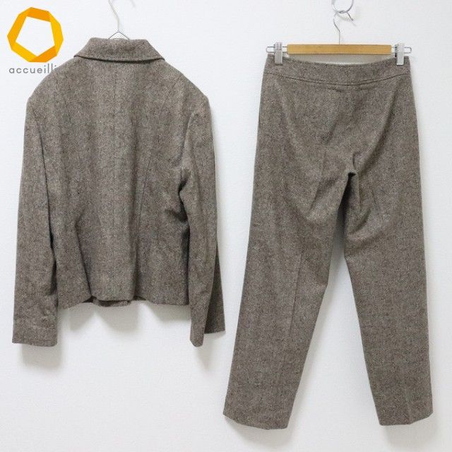 アンクライン ANNE KLEIN セットアップ パンツスーツ ジャケット テーラード パンツ ジップアップ ラメ w977453n