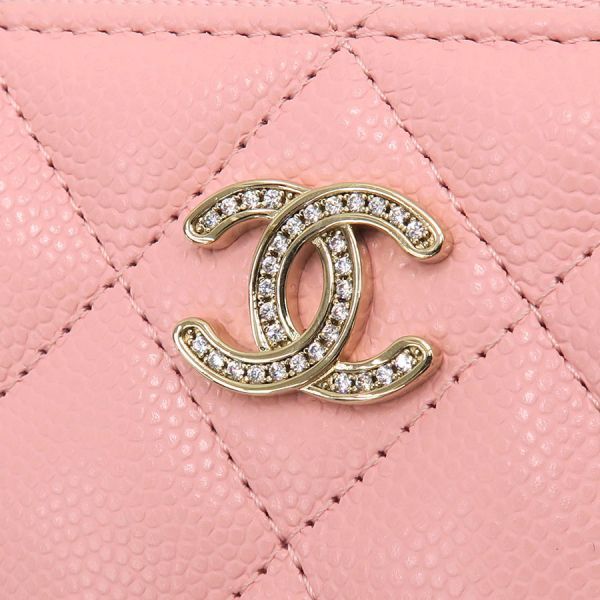 シャネル キャビア・マトラッセラウンドファスナーコインケース 【A