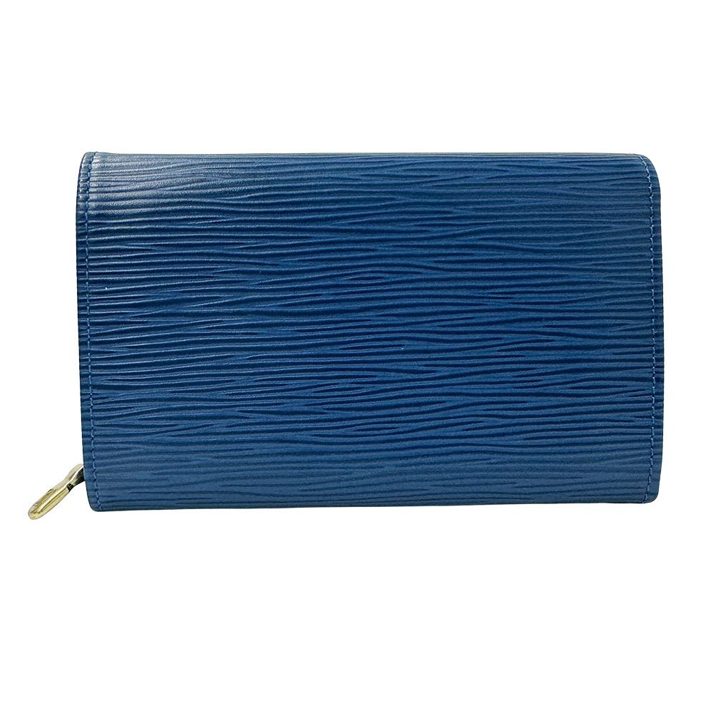 ルイ ヴィトン LOUIS VUITTON 財布 レディース メンズ ブランド 二つ折り財布 エピ エピレザー ポルトモネビエ トレゾール トレドブルー M 6350 G 青 コンパクトウォレット