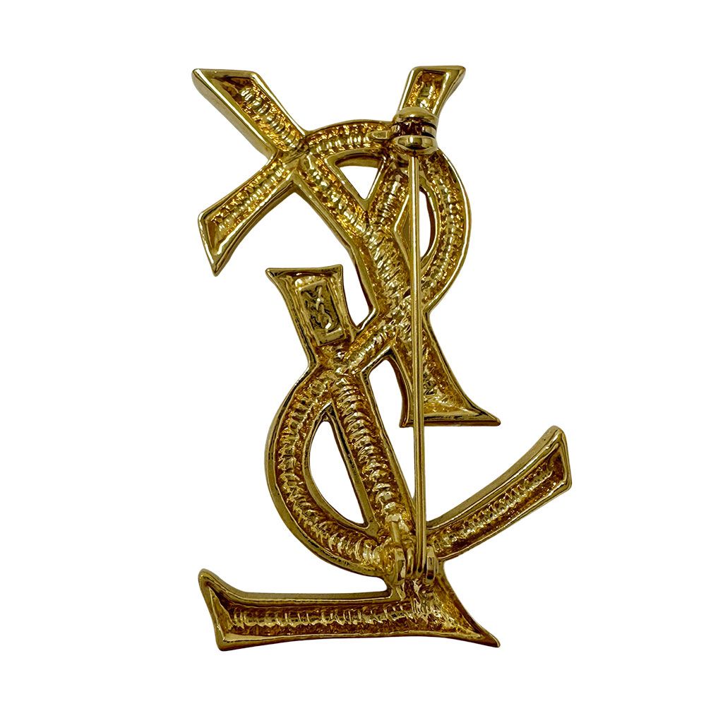 イヴ サンローラン YVES SAINT LAURENT ブローチ レディース メンズ ブランド GP ロゴ ゴールド ヴィンテージ おしゃれ