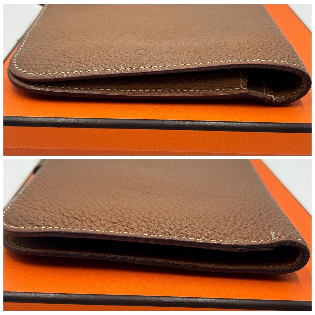  エルメス HERMESドゴンGM 長財布 ブラウン小銭入れ付き 長財布 小物